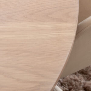 Bianca, Berit – Ensemble repas rond – Blanchi – Table : ⌀110 Chaise : 55 x 78 x 55 cm
