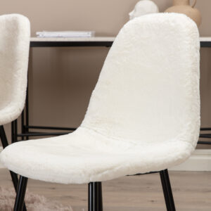 Bianca, Polar – Ensemble repas rond – Blanchi – Table : ⌀110 Chaise : 53 x 87 x 44 cm