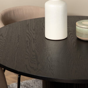 Bianca, Berit – Ensemble repas rond – Noir – Table : ⌀110 Chaise : 55 x 78 x 55 cm