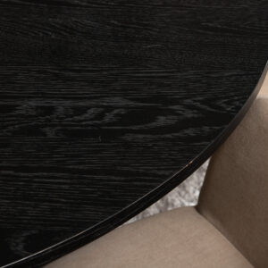 Bianca, Berit – Ensemble repas rond – Noir – Table : ⌀110 Chaise : 55 x 78 x 55 cm