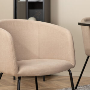 Bianca, Berit – Ensemble repas rond – Noir – Table : ⌀110 Chaise : 55 x 78 x 55 cm