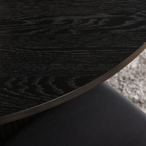 Bianca, Kenth – Ensemble repas rond – Noir – Table : ⌀110 Chaise : 52 x 76 x 40 cm