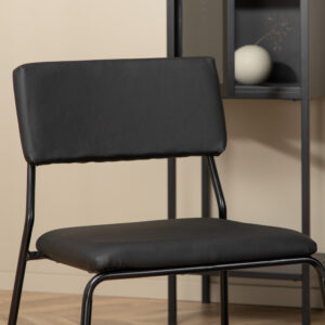 Bianca, Kenth – Ensemble repas rond – Noir – Table : ⌀110 Chaise : 52 x 76 x 40 cm