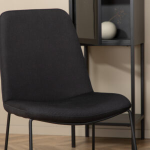 Bianca, Muce – Ensemble repas rond – Noir – Table : ⌀110 Chaise : 63 x 84 x 43 cm