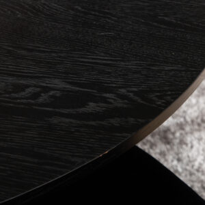 Bianca, Polar – Ensemble repas rond – Noir – Table : ⌀110 Chaise : 53,3 x 88 x 42,5 cm