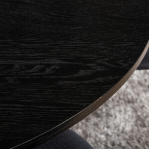 Bianca, Vault – Ensemble repas rond – Noir – Table : ⌀110 Chaise : 61,5 x 80 x 46 cm