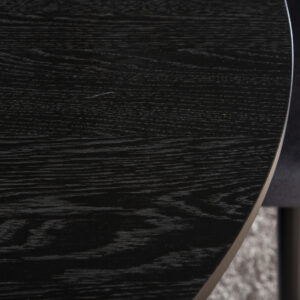 Bianca, Velvet – Ensemble repas rond – Noir – Table : ⌀110 Chaise : 57 x 76,5 x 50 cm
