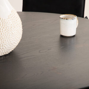 Dipp, Petra – Ensemble repas rond – Noir – Table : ⌀115 Chaise : 60 x 87 x 57 cm