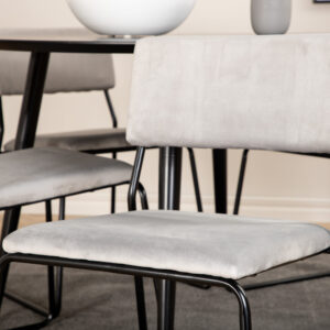 Dipp, Kenth – Ensemble repas rond – Noir – Table : ⌀115 Chaise : 52 x 76 x 40 cm
