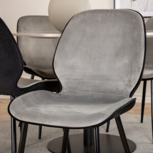 Estelle, Emma – Ensemble repas rond – Blanc – Table : ⌀106 Chaise : 57 x 89 x 47 cm