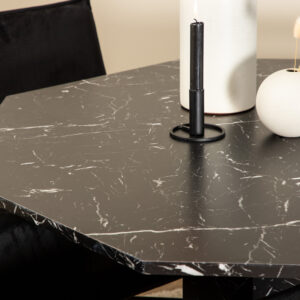 Marbs, Petra – Ensemble repas rond – Noir – Table : ⌀110 Chaise : 60 x 87 x 57 cm