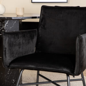 Marbs, Petra – Ensemble repas rond – Noir – Table : ⌀110 Chaise : 60 x 87 x 57 cm