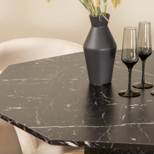 Marbs, Berit – Ensemble repas rond – Noir – Table : ⌀110 Chaise : 55 x 78 x 55 cm