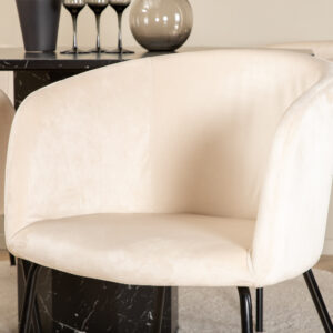 Marbs, Berit – Ensemble repas rond – Noir – Table : ⌀110 Chaise : 55 x 78 x 55 cm