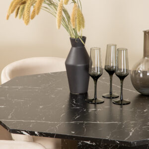 Marbs, Berit – Ensemble repas rond – Noir – Table : ⌀110 Chaise : 55 x 78 x 55 cm