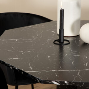 Marbs, Berit – Ensemble repas rond – Noir – Table : ⌀110 Chaise : 55 x 78 x 55 cm