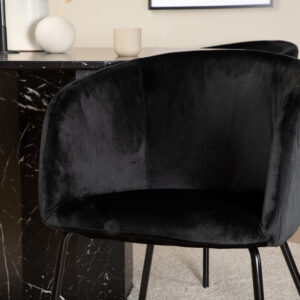 Marbs, Berit – Ensemble repas rond – Noir – Table : ⌀110 Chaise : 55 x 78 x 55 cm