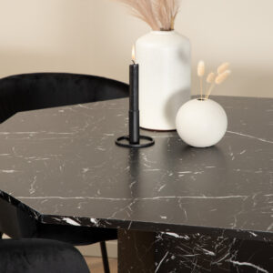 Marbs, Berit – Ensemble repas rond – Noir – Table : ⌀110 Chaise : 55 x 78 x 55 cm