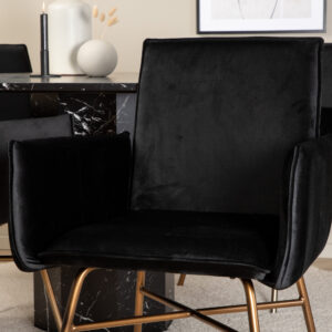 Marbs, Petra – Ensemble repas rond – Noir – Table : ⌀110 Chaise : 60 x 87 x 57 cm