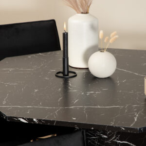 Marbs, Petra – Ensemble repas rond – Noir – Table : ⌀110 Chaise : 60 x 87 x 57 cm