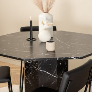 Marbs, Kenth – Ensemble repas rond – Noir – Table : ⌀110 Chaise : 52 x 76 x 40 cm