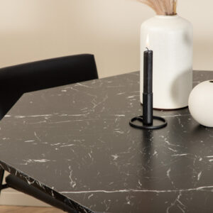 Marbs, Kenth – Ensemble repas rond – Noir – Table : ⌀110 Chaise : 52 x 76 x 40 cm