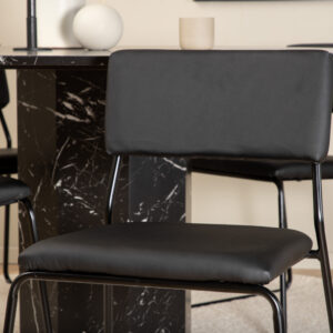 Marbs, Kenth – Ensemble repas rond – Noir – Table : ⌀110 Chaise : 52 x 76 x 40 cm