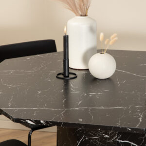 Marbs, Kenth – Ensemble repas rond – Noir – Table : ⌀110 Chaise : 52 x 76 x 40 cm