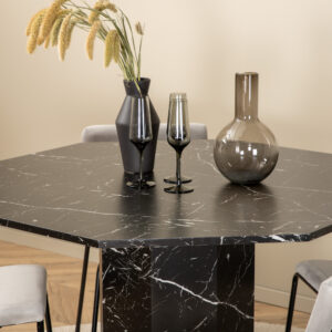 Marbs, Kenth – Ensemble repas rond – Noir – Table : ⌀110 Chaise : 52 x 76 x 40 cm