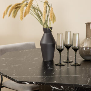 Marbs, Kenth – Ensemble repas rond – Noir – Table : ⌀110 Chaise : 52 x 76 x 40 cm