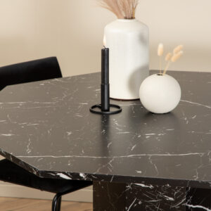 Marbs, Kenth – Ensemble repas rond – Noir – Table : ⌀110 Chaise : 52 x 76 x 40 cm