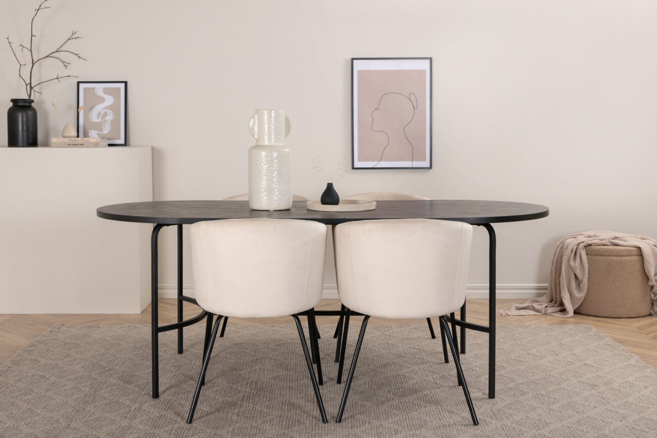 Skate, Berit – Ensemble repas ovale – Noir
