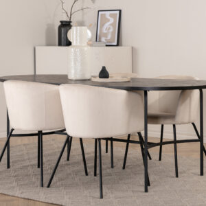 Skate, Berit – Ensemble repas ovale – Noir