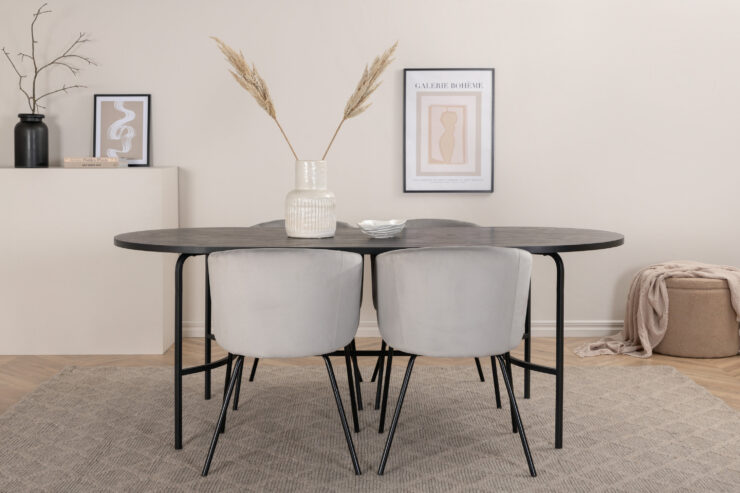 Skate, Berit – Ensemble repas ovale – Noir