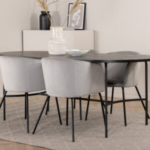 Skate, Berit – Ensemble repas ovale – Noir