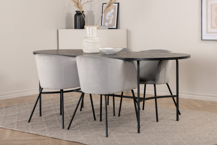Skate, Berit – Ensemble repas ovale – Noir