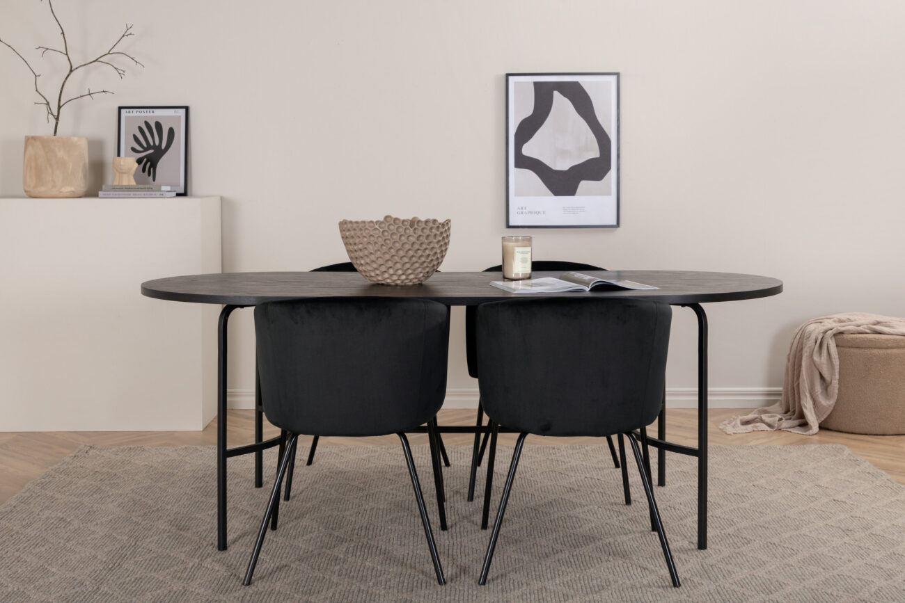 Skate, Berit – Ensemble repas ovale – Noir