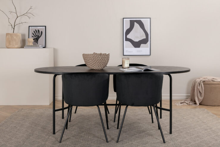 Skate, Berit – Ensemble repas ovale – Noir