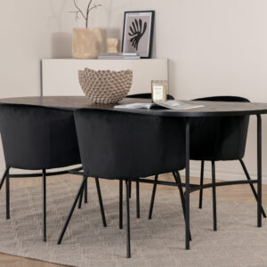 Skate, Berit – Ensemble repas ovale – Noir