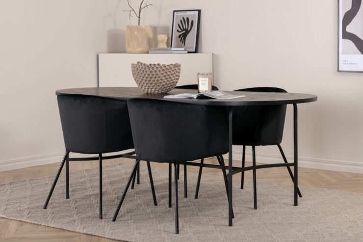 Skate, Berit – Ensemble repas ovale – Noir