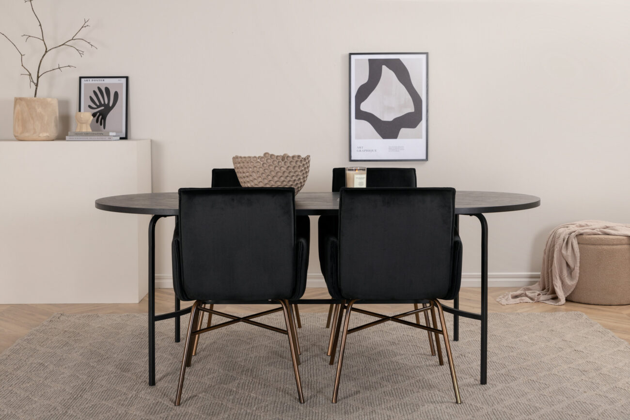 Skate, Petra – Ensemble repas ovale – Noir