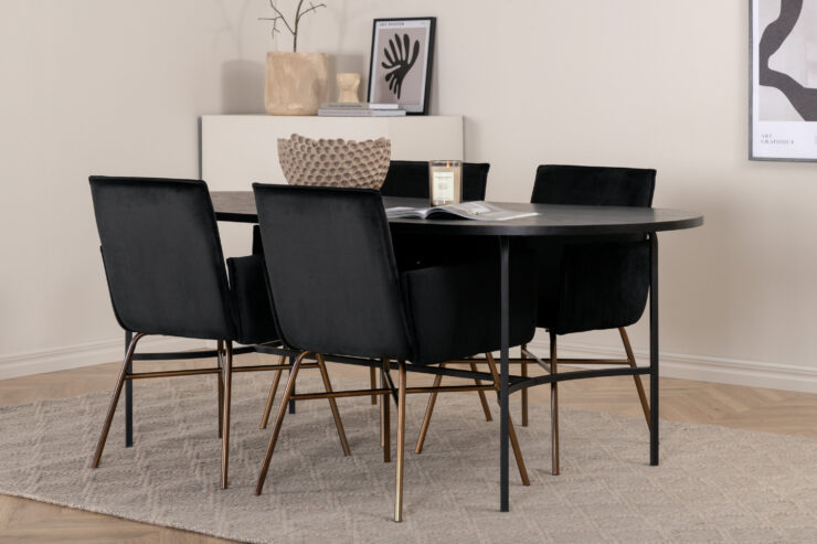 Skate, Petra – Ensemble repas ovale – Noir