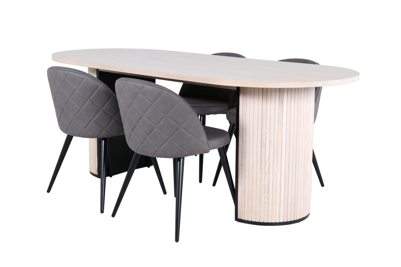 Bianca, Velvet – Ensemble repas ovale – Blanchi
