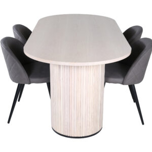 Bianca, Velvet – Ensemble repas ovale – Blanchi