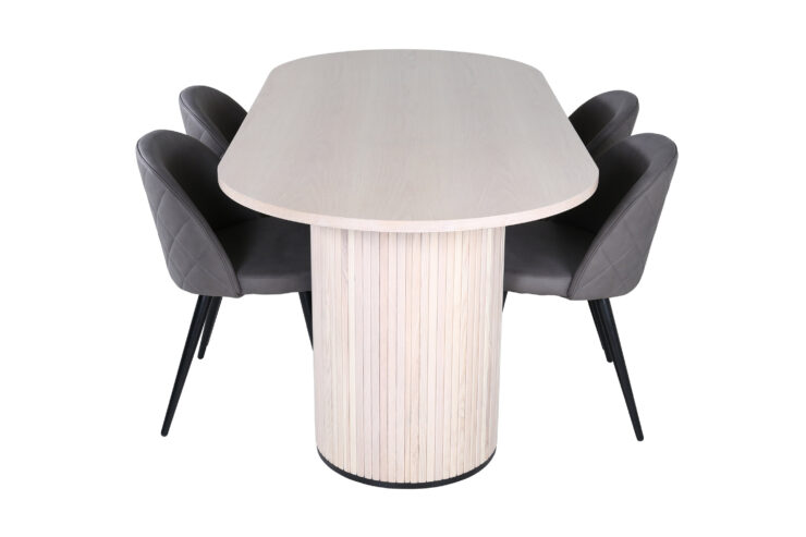 Bianca, Velvet – Ensemble repas ovale – Blanchi