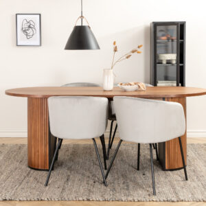 Bianca, Berit – Ensemble repas ovale – Noyer