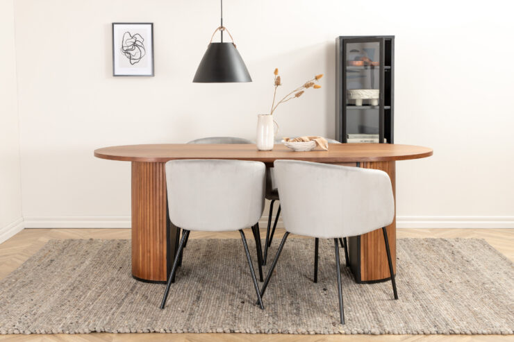 Bianca, Berit – Ensemble repas ovale – Noyer