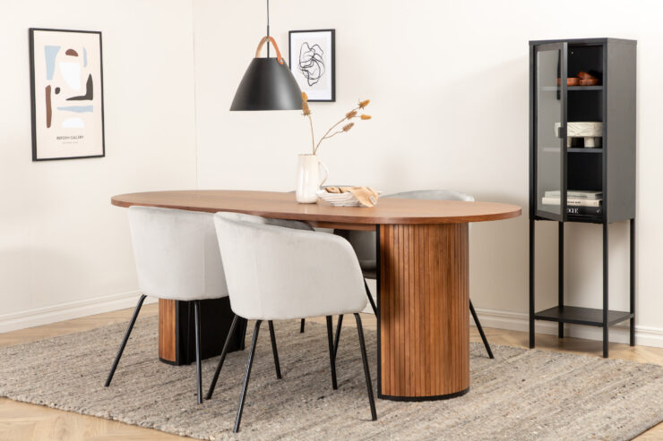 Bianca, Berit – Ensemble repas ovale – Noyer