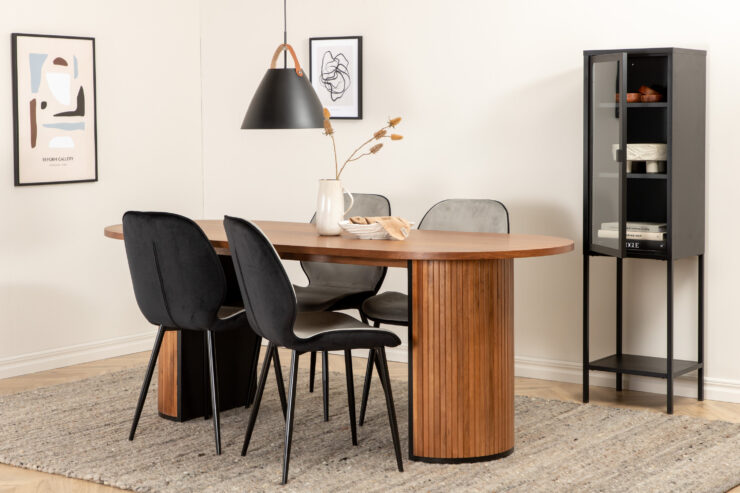 Bianca, Emma – Ensemble repas ovale – Noyer