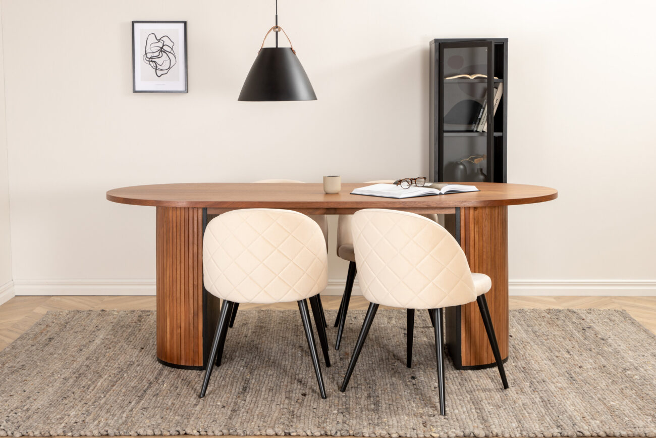 Bianca, Velvet – Ensemble repas ovale – Noyer